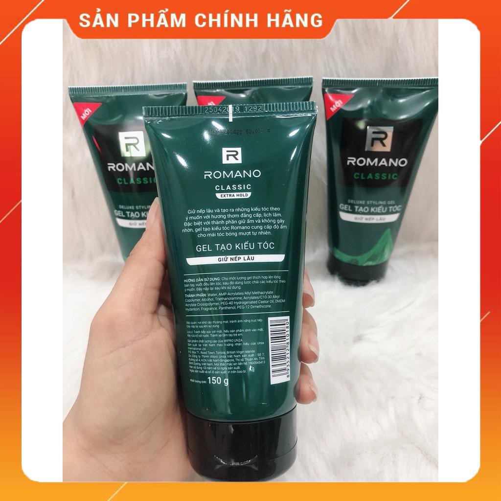 Gel vuốt tóc Romano Classic giữ nếp lâu mềm tóc 150g-Mẫu mới