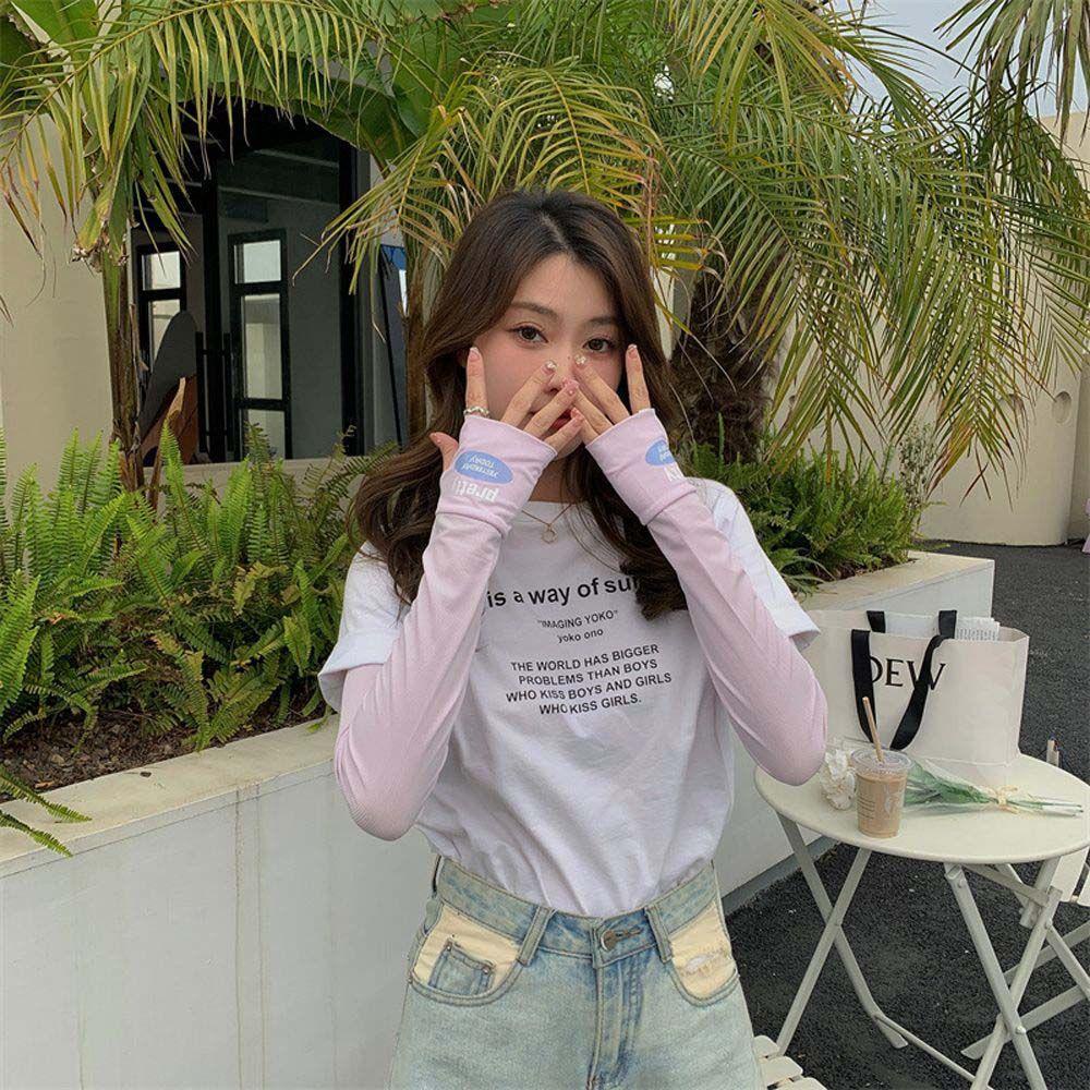 Găng Tay Giữ Ấm Cánh Tay Họa Tiết Kẻ Sọc Thoải Mái Thời Trang Cho Nữ