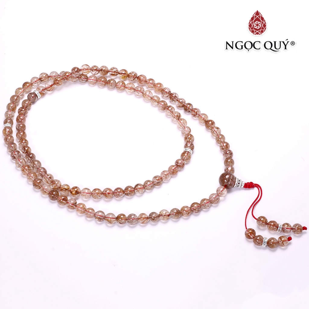 Vòng chuỗi 108 hạt thạch anh tóc đỏ - Ngọc Quý