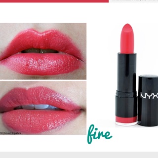 Son NYX Extra creamy Fire đỏ hồng