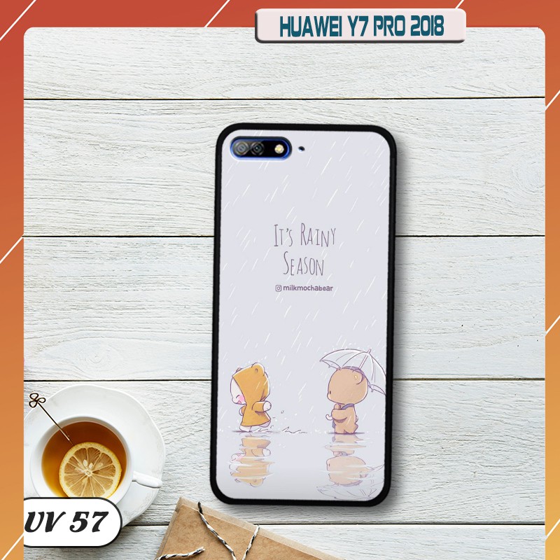 Ốp điện thoại HUAWEI Y7 Pro 2018 lưng nhám viền cao su dẻo in hình
