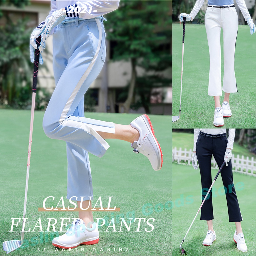 Quần Lửng Thể Thao Lưng Thun Ống Loe Chơi golf Thời Trang Cho Nữ