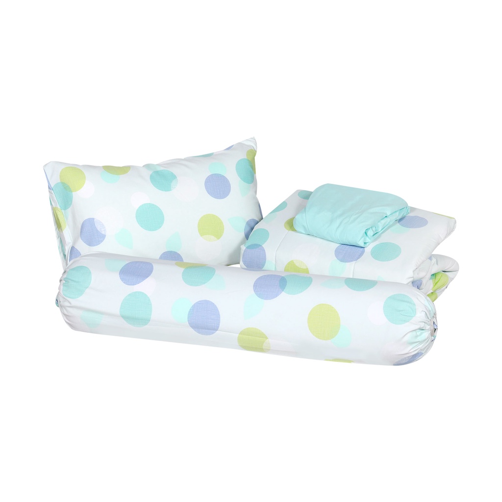 HomeBase HLS Bộ Trải giường ngủ Queen size 4 sản phẩm bằng Microfiber CANVA Thái Lan W106.68xD31xH198cm màu xanh lá