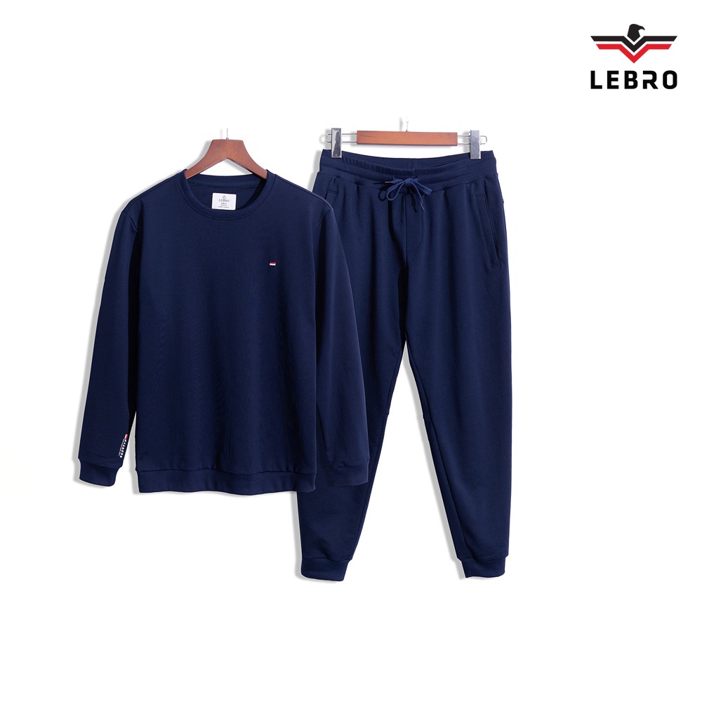 Bộ nỉ nam LEBRO co giãn thoải mái bền màu không bai xù, chất liệu Cotton USA cao cấp dày dặn thời trang BN01