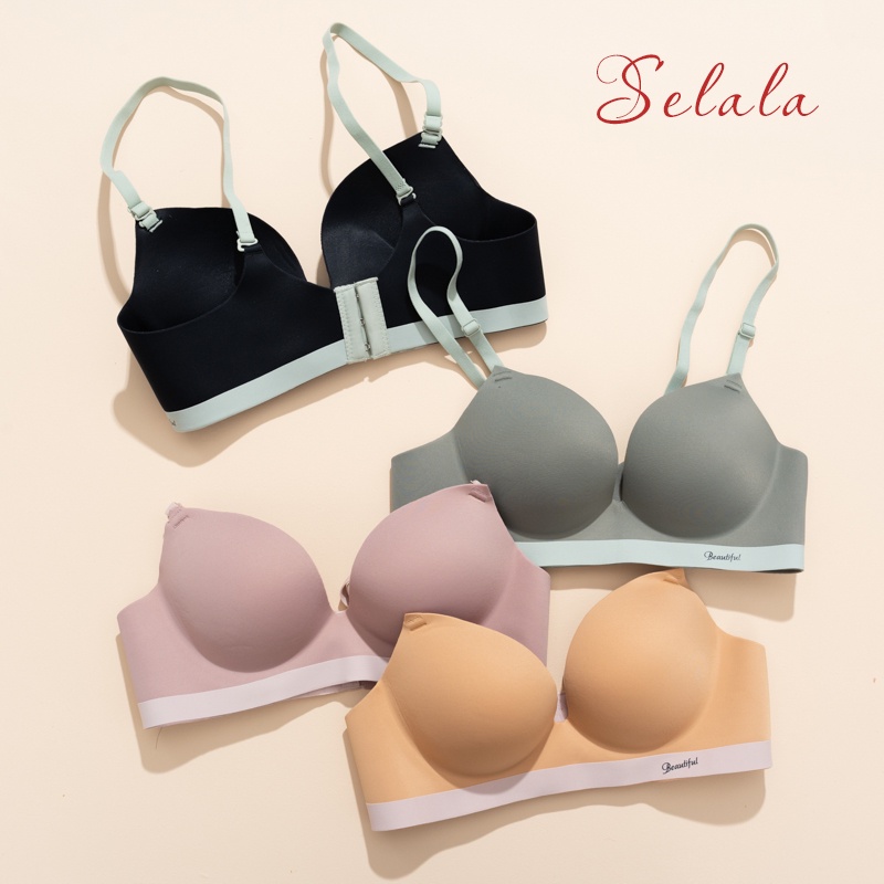 Áo Lót Nữ Selala Đúc Su Đệm 2cm Không Gọng Nâng Ngực Co Giãn Thoải Mái AV12