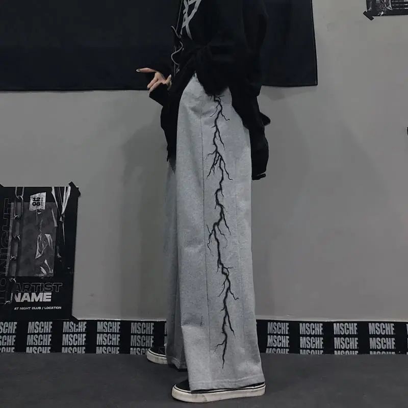 Quần Dài Ống Rộng In Họa Tiết Cá Tính Theo Phong Cách Hip Hop Hàn Quốc 2021