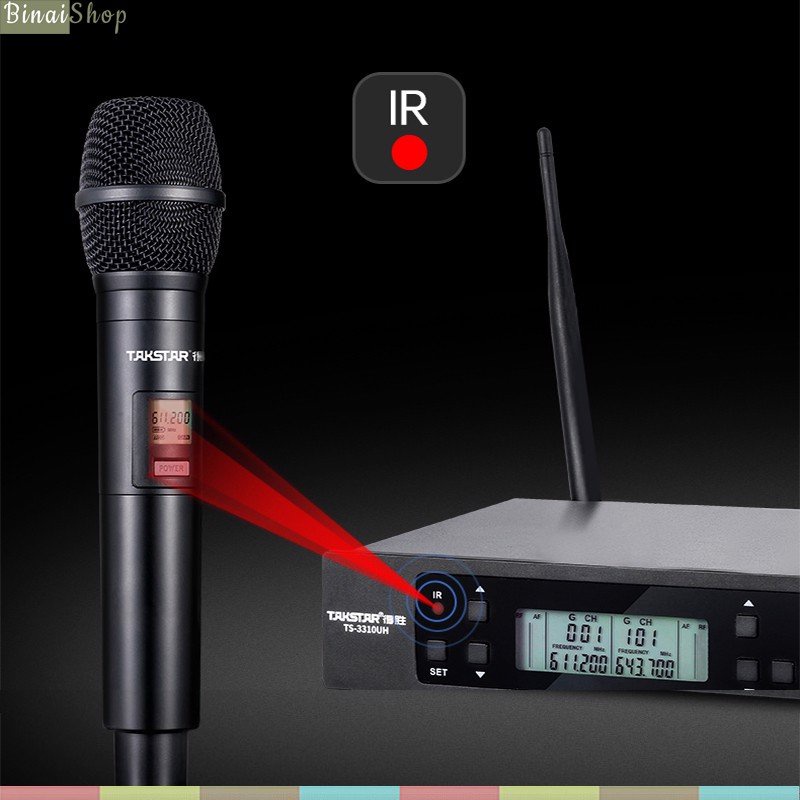 Takstar TS-3310UH - Micro Không Dây UHF Cho Phòng Học, Văn Phòng, Sân Khấu, Karaoke Gia Đình, Phạm Vi 100m
