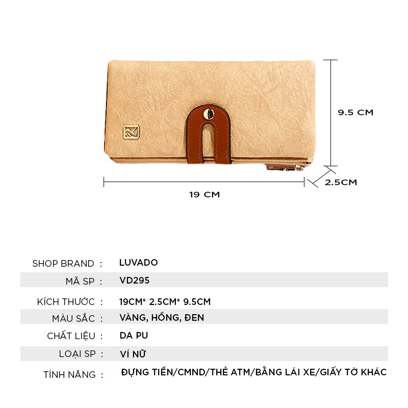 Ví nữ đựng tiền dài đẹp cầm tay TAOMICMIC nhiều ngăn thời trang cao cấp LUVADO VD295 | BigBuy360 - bigbuy360.vn