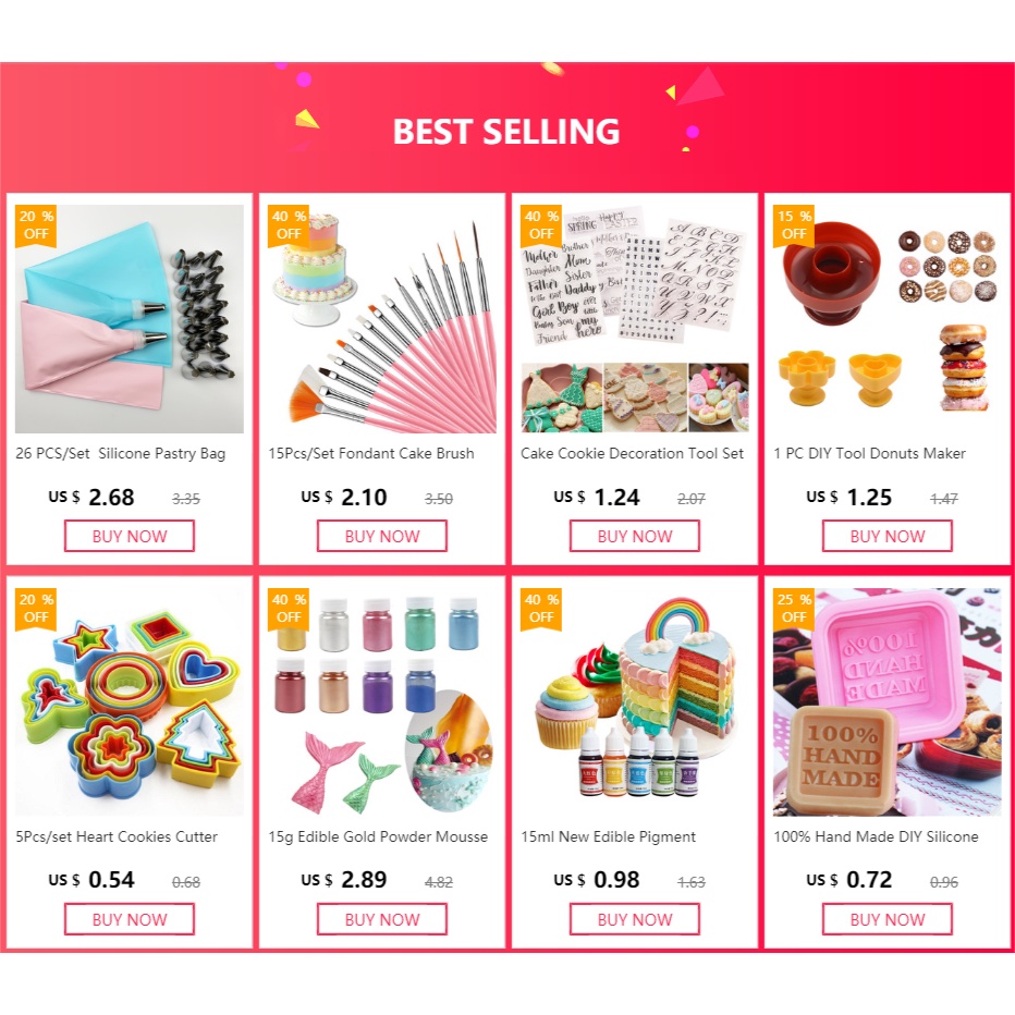 Set 15 cọ vẽ trang trí bánh chuyên dụng