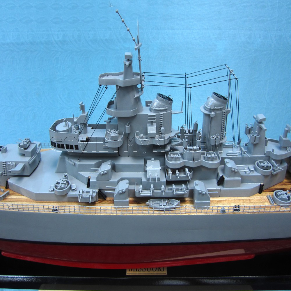 Mô Hình Tàu Hạm Đội Uss Missouri - Thân 100cm - Gỗ Sơn