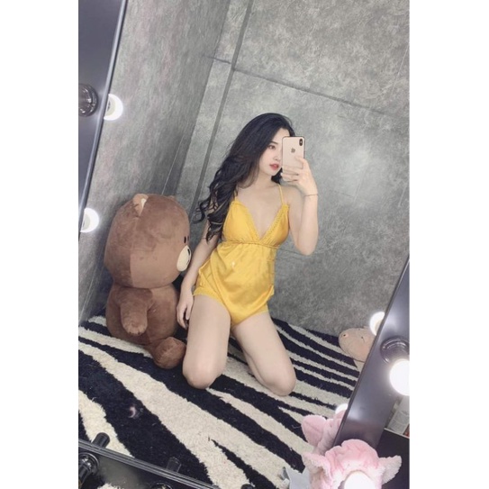 BỘ NGỦ LỤA SATIN SEXY CÓ MÚT NGỰC