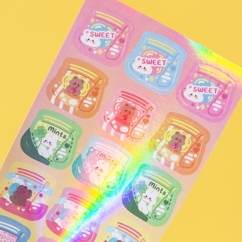 Bộ 2 Miếng Dán Trang Trí Nhật Ký/Điện Thoại Họa Tiết Hoạt Hình Dễ Thương