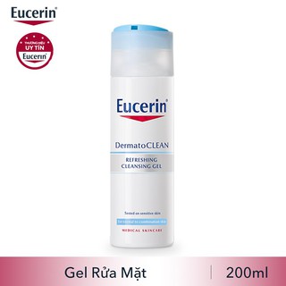 EUCERIN -GEL RỬA MẶT DỊU NHẸ DA NHẠY CẢM, DỊ ỨNG - DERMATO CLEAN REFRESHING CLEANSING GEL 200ML