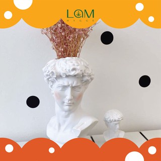Lọ cắm hoa đầu tượng David, decor bàn học, bàn làm việc trang trí phong cách Châu Âu VINTAGE