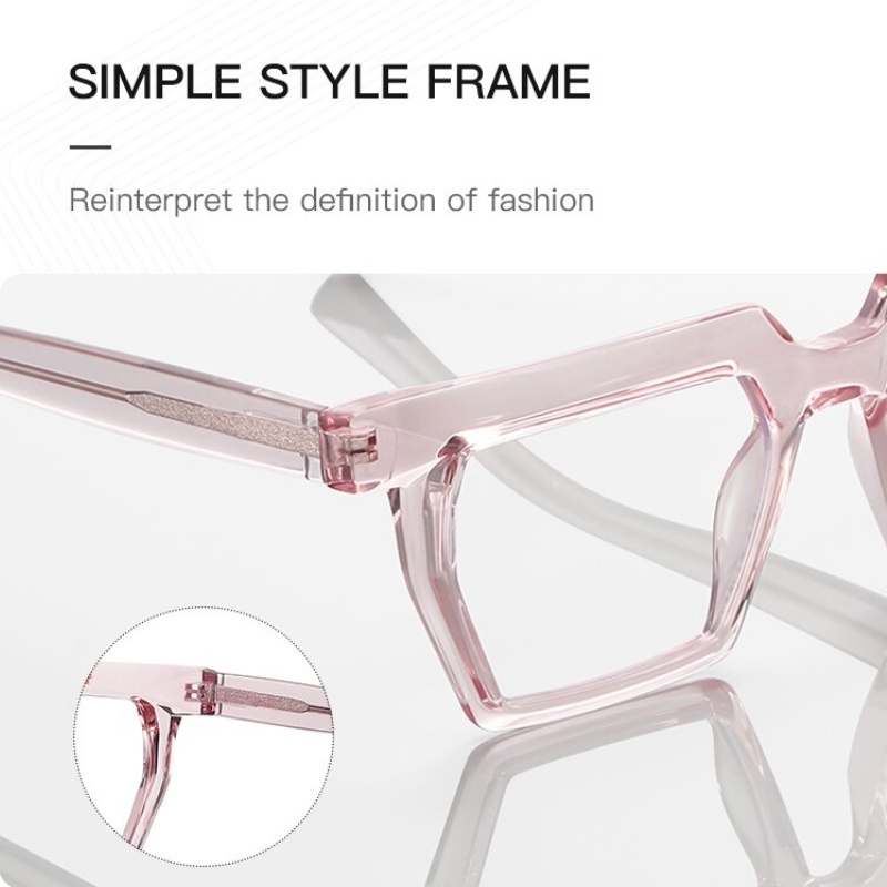 Mắt Kính Chống Ánh Sáng Xanh TR90 Polygon Ferrule Temple Thời Trang Mới