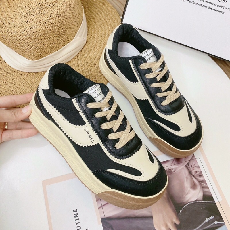 Giày thể thao hot trend giá tốt, Giày sneaker nữ đế nấu phối màu-Ảnh chụp thật