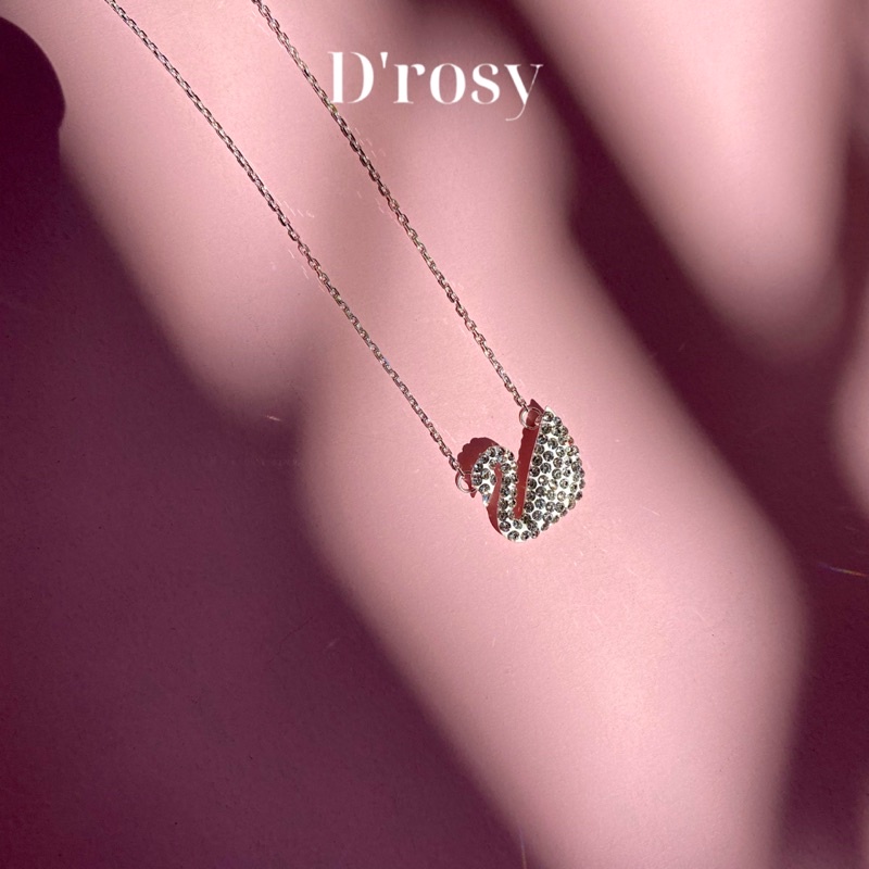 Dây chuyền nữ bạc mặt thiên nga nạm đá trắng xinh xắn