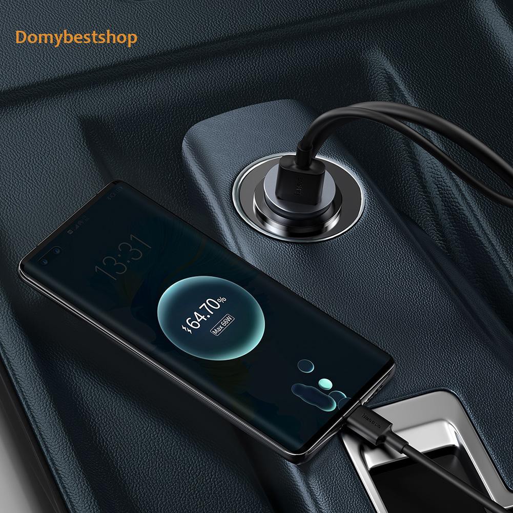 Domybestshop Baseus 120W Car Charger QC PD 3.0 Type-C 4 Port Quick USB Phone Charging