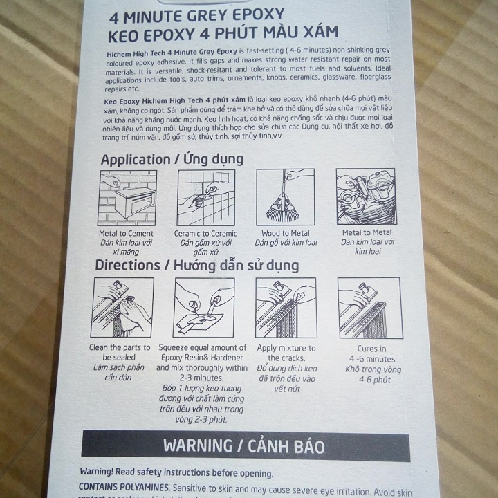 KEO AB HICHEM. KEO DÁN 2 THÀNH PHẦN SIÊU CỨNG, SIÊU BỀN, DỄ SỬ DỤNG