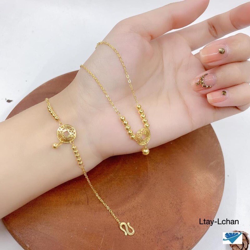 Lắc tay nữ bạc thật lắc kim tiền xi vàng sáng đẹp - Kho sỉ bạc Nhất Linh