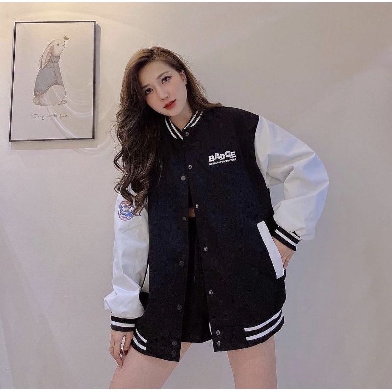 Áo Khoác BOMBER Kaki Cao cấp BADGE Quảng Châu