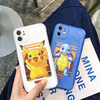 Ốp điện thoại hình hoạt họa Pikachu và Squirtle cho Iphone 7 8Plus X Xs Xr Xsmax