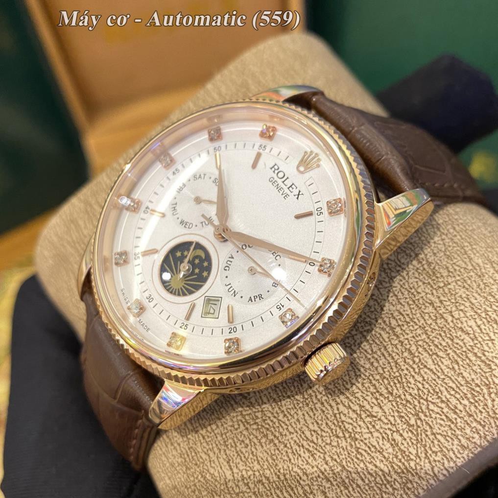 Đồng hồ nam RL máy cơ automatic mặt tròn classic dây da sang trọng có bảo hành DH559 shop114