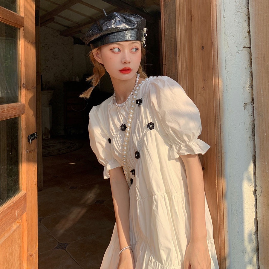 Đầm Công Chúa Mùa Hè 2022 Tay Phồng Phong Cách Pháp Ngọt Ngào Mới Cho Nữ