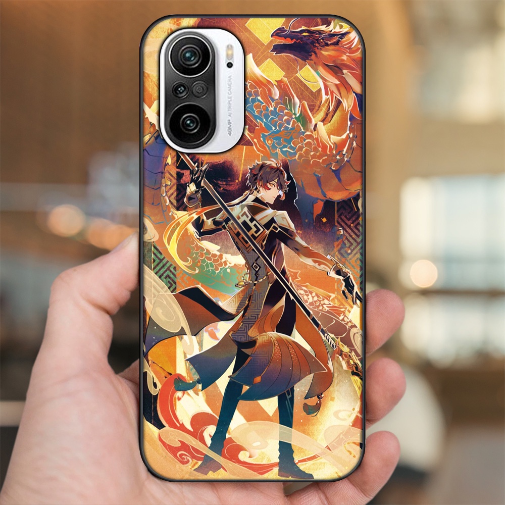 Ốp lưng Xiaomi K40 viền đen in hình Zhongli Genshin Impact