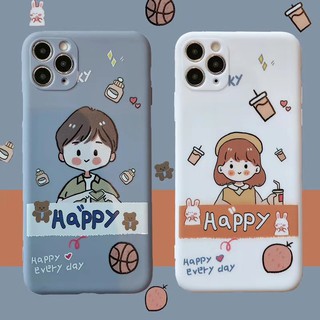 Ốp Điện Thoại Silicone Mềm Chống Rơi In Hình Cặp Đôi Nam Nữ Cho Iphone 11 / Xs / Xr / 7 / 8 Plus