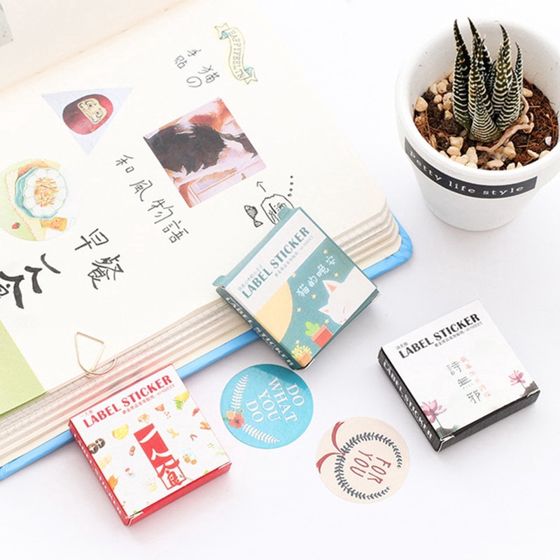 Set 40 Miếng Dán Hoạt Hình Mini Trang Trí Album Ảnh/Sổ Tay