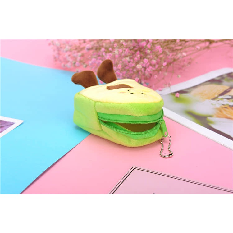 Ví mini tiện dụng TRÁI BƠ SIÊU CUTE, túi đựng tai nghe, son môi, tiền, thẻ xe hoặc làm móc khóa siêu cưng