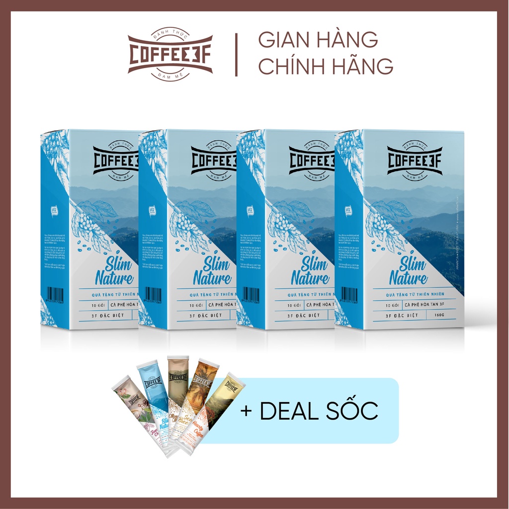 Combo Xả Hàng Tết - 4 hộp cà phê hoà tan Coffee3F (10 gói/hộp x 16g/gói) | BigBuy360 - bigbuy360.vn