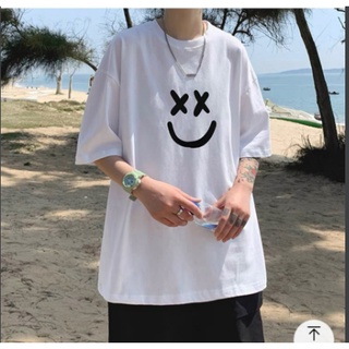 Áo Thun Nam Cổ Tròn Form Rộng Streetwear Áo Phông Nam Form Rộng Basic Cotton freesize - mặt cười 010