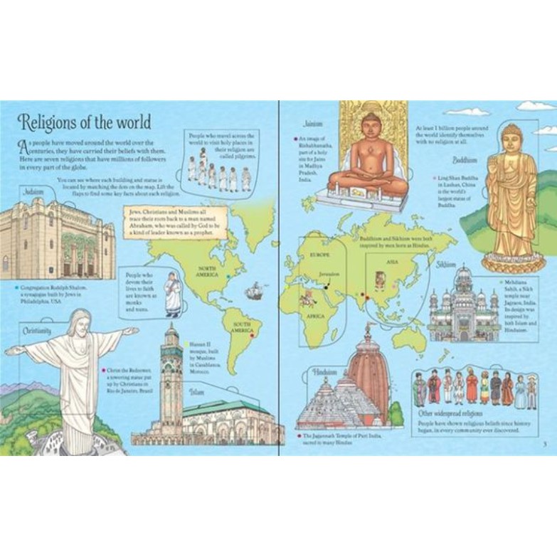 Sách Usborne - Tương tác lật mở: See inside World Religion