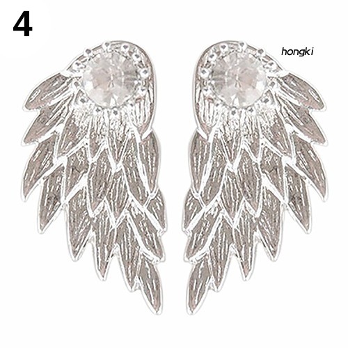1 Đôi Bông Tai Hình Cánh Thiên Thần Đính Đá Thời Trang Dành Cho Nữ
