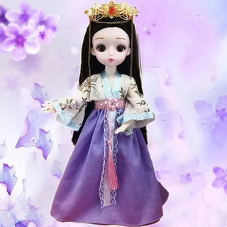 Búp bê barbie mắt thật 3d có khớp cử động 30cm 22 khớp cho búp bê