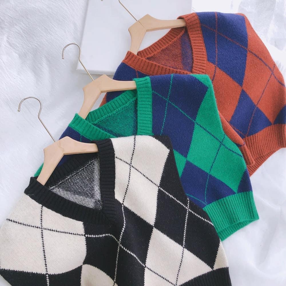 [ÁO LEN NỮ] Áo Gile Len Cổ V, Áo Sát Nách Phong Cách Hàn Quốc Mix Sơ Mi Cực Vintage | BigBuy360 - bigbuy360.vn