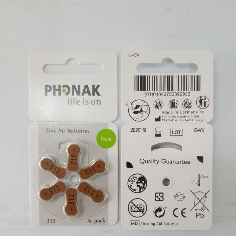 Pin máy trợ thính phonak thụy sỹ