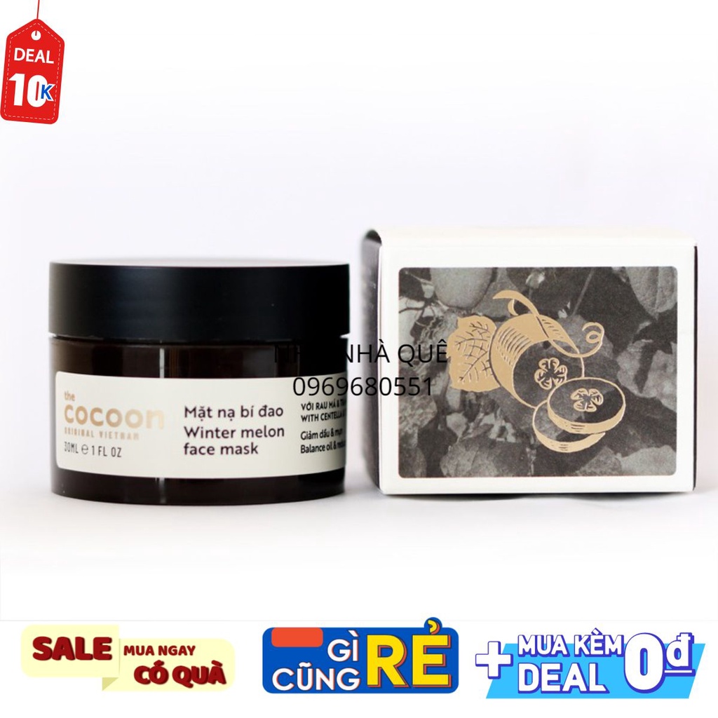 [CHÍNH HÃNG] [THE COCOON] Mặt nạ bí đao the cocoon 30ml da dầu và mụn ẩn #MYPHAMGIARE