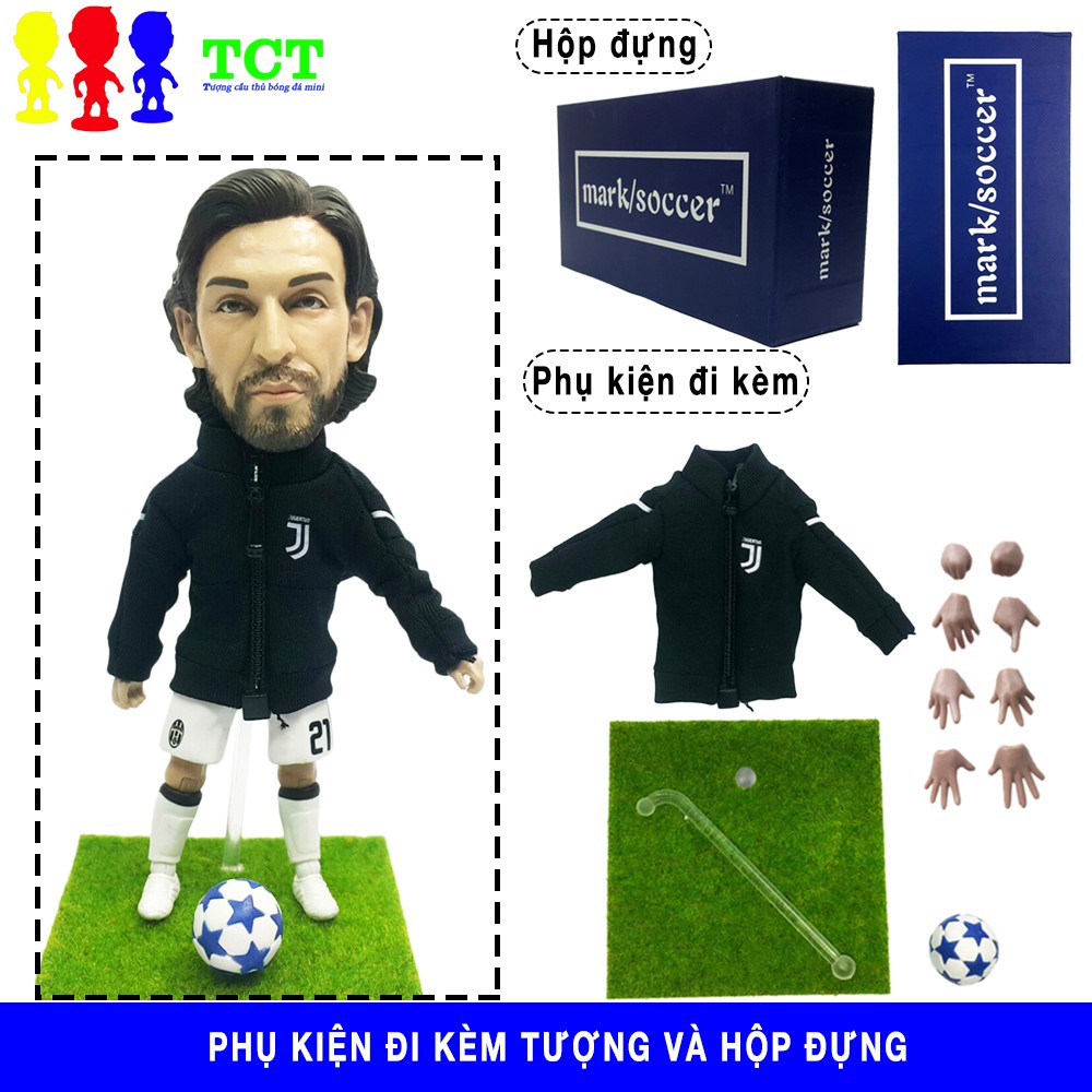 Tượng cầu thủ bóng đá MarkSoccer cao 13cm Pirlo - Juventus thỏa thích tạo dáng