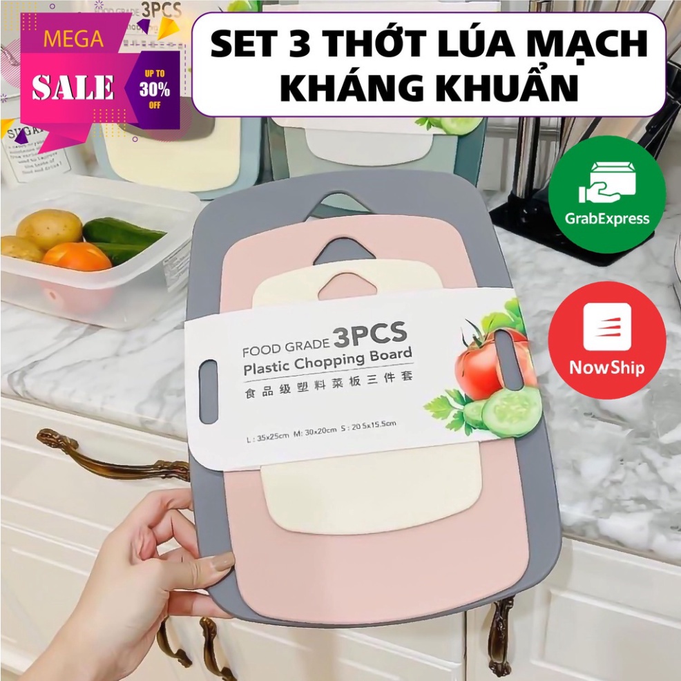 SET 3 Thớt kháng khuẩn lúa mạch