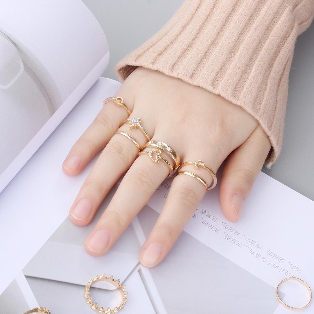 JONYE Set 13 Nhẫn Đốt Ngón Tay Đính Đá Opal