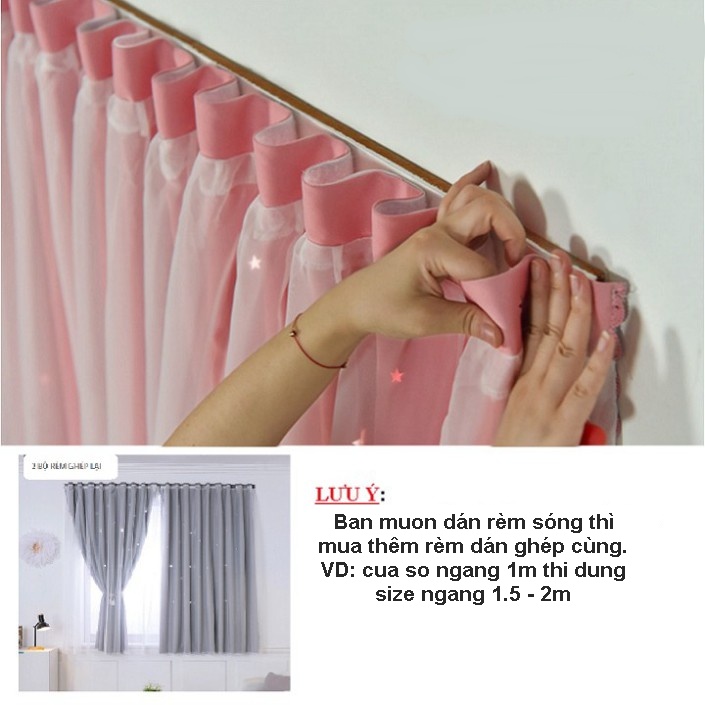 Rèm vải canvas dán tường mẫu kẻ hình học
