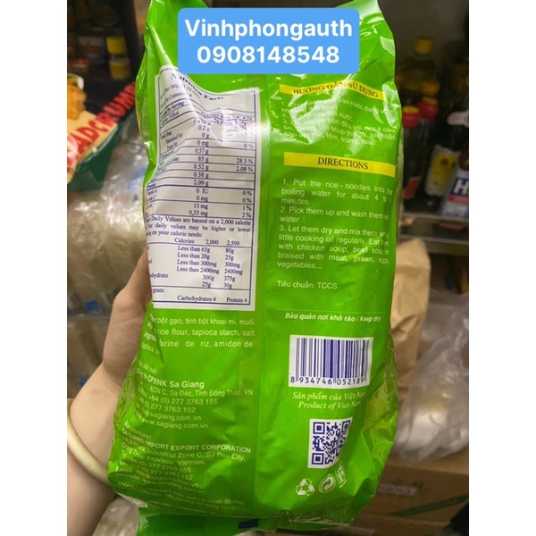 Bánh phở khô Sa Giang 400g, phở khô Sa Đéc chính gốc, ngon tiên thương hiệu phở Sa Giang