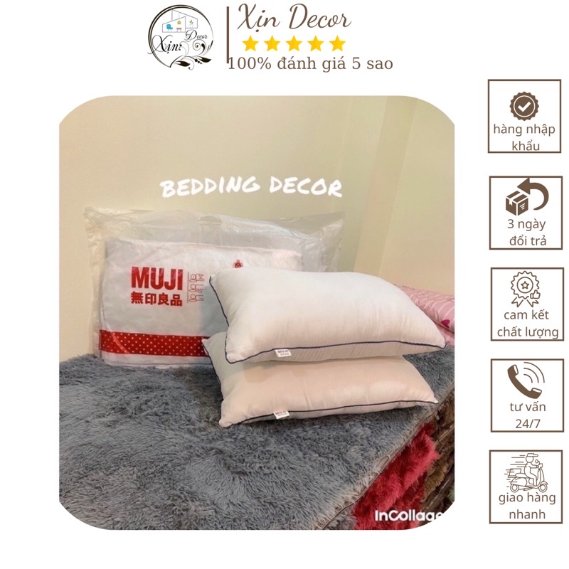Ruột Gối MUJI XUẤT NHẬT NHẬP KHẨU 2 chiếc( hàng có sẵn ) Xịn Decor