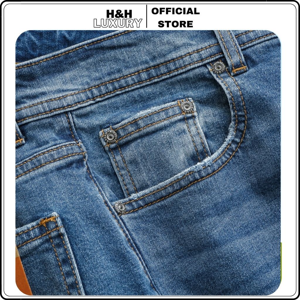 Quần jean nam, quần bò nam đẹp Pull & Bear xanh co giãn 4 chiều xuất dư- H&H LUXURY