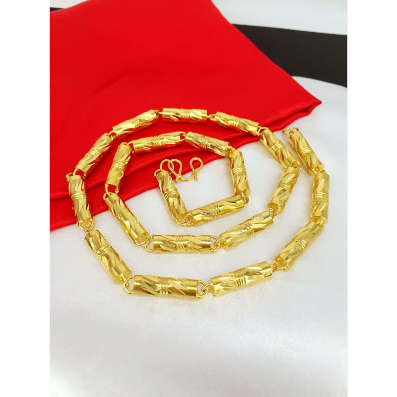 Dây chuyền nam đế vương đốt trúc màu 24k ảnh thật