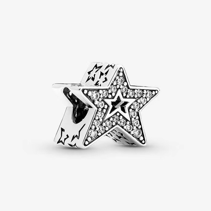 Hạt Charm Hình Phi Hành Gia Thiên Hà Mạ Bạc S925 Dùng Làm Trang Sức DIY