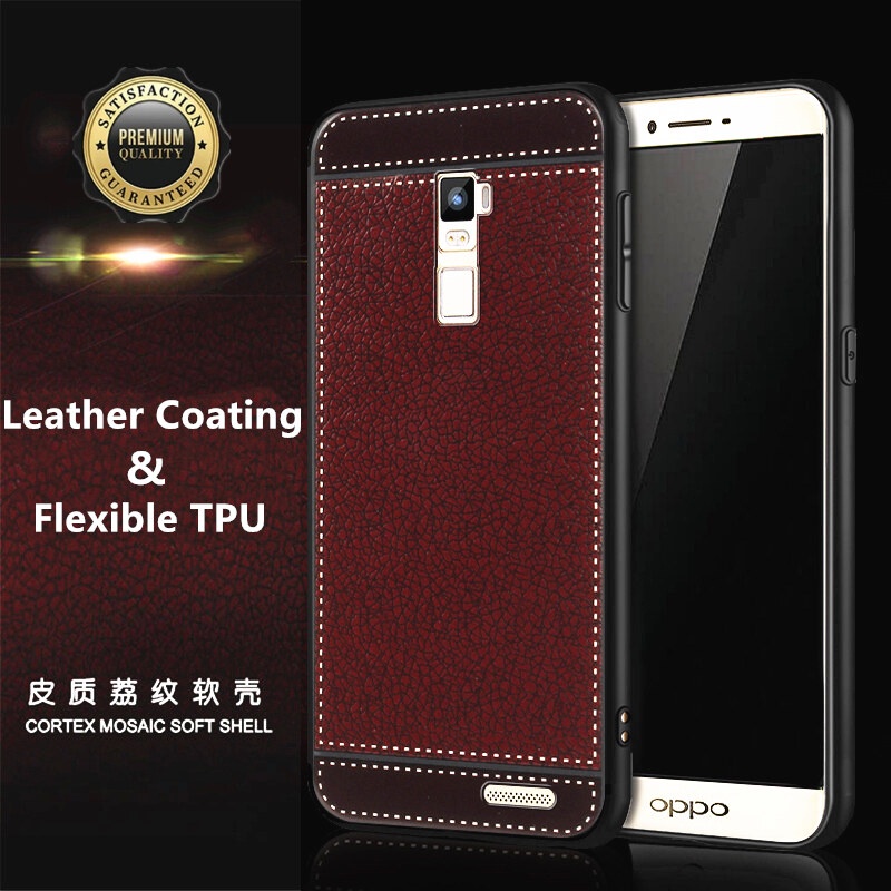 Ốp điện thoại TPU cao su có da vintage thanh lịch siêu mỏng chống rơi cho OPPO R7 Plus R7plusf